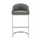 Armen Living Atherik Counter Stool in Brushed Stainless Steel with Gray Faux Leather 840254335851 - alternate 5